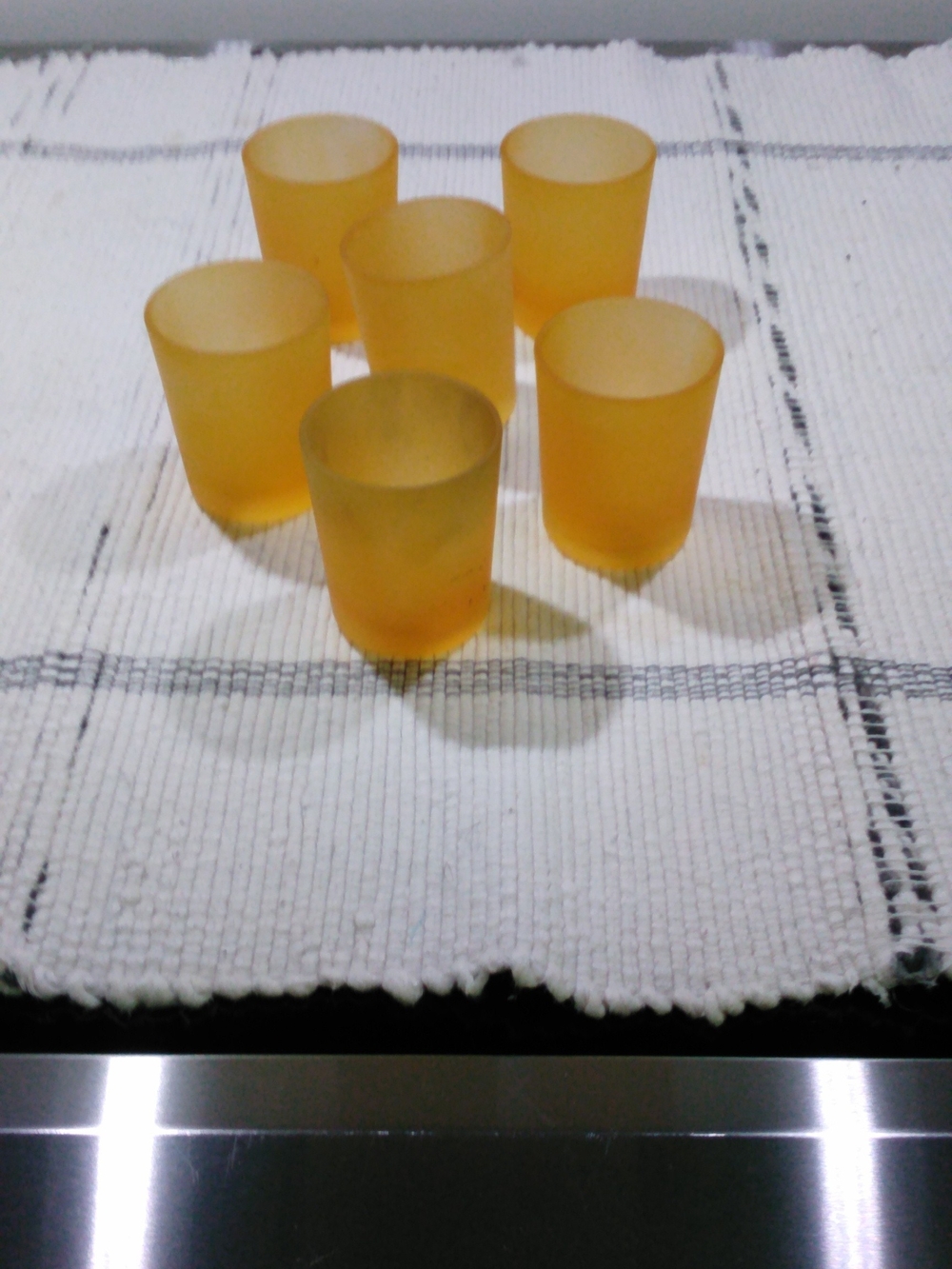 Amber Frosted Candle Holders